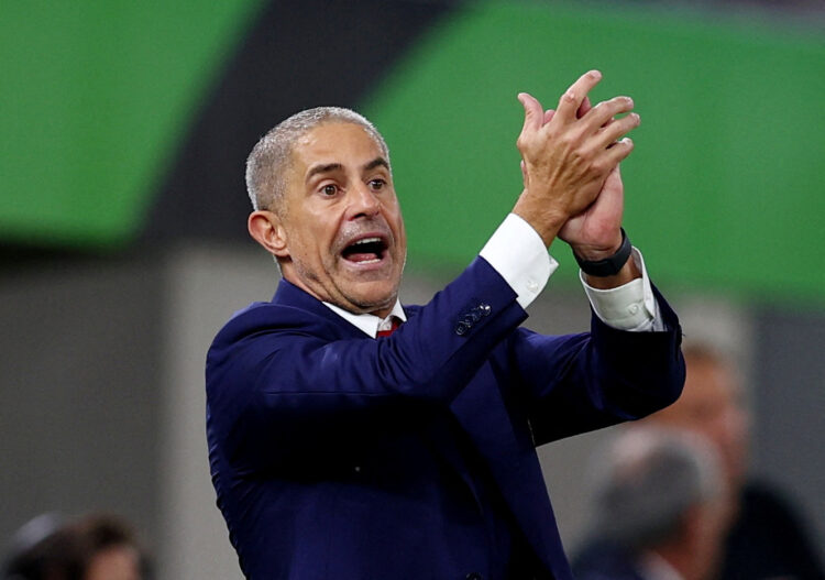 FILE PHOTO: Soccer Football - Euro 2024 Qualifier - Group E - Albania v Poland - Air Albania Stadium, Tirana, Albania - September 10, 2023 Albania coach Sylvinho reacts REUTERS/Florion Goga/File Photo