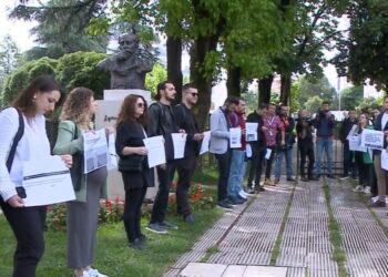“30 raste dhune brenda 1 viti”/ Gazetarët protestë para Kuvendit