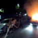 Polici i dehur përplaset gjatë natës në Vlorë, makina shpërthen në flakë