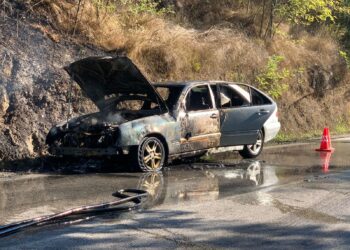 Fier/Automjeti shpërthen në flakë