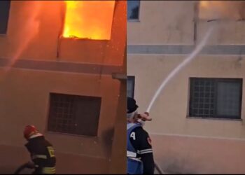 Shijak/ Përfshihet nga flakët Komisariati i policisë