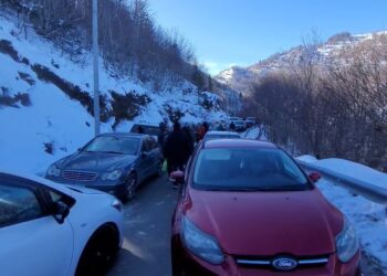 Parkimi i turistëve bllokon rrugën drejt Dardhës