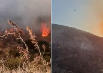 Saranda përfshihet nga flakët, ndërhyrje nga toka dhe ajri