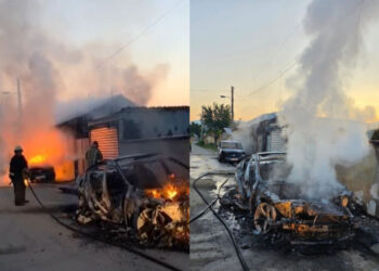 Digjen dy automjete në Maliq/ Dyshohet për zjarrvënie të qëllimshme