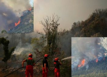 Flakët marrin përmasa të frikshme në Gramsh, zjarri shkrumbon banesat