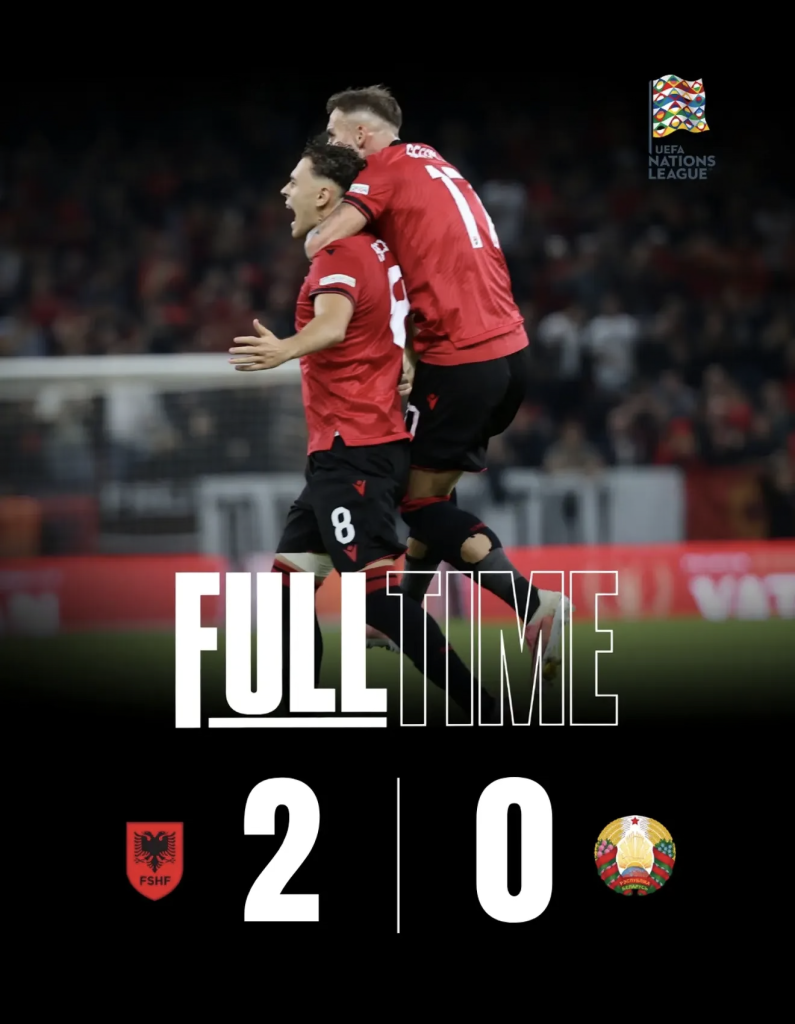 Shqipëria e nis me këmbën e mbarë Nations League  kuqezinjtë mposhtin 2 0 Bjellorusinë