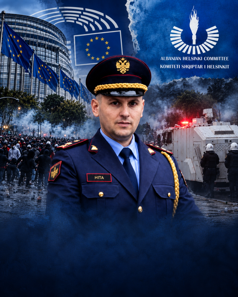 Europa dhe Komiteti i Helsinkit alarm për dhunën barbare të policisë ndaj fëmijëve e protestuesve  Skënder Hita mbron efektivët e tij   Nuk jemi armiq të popullit  